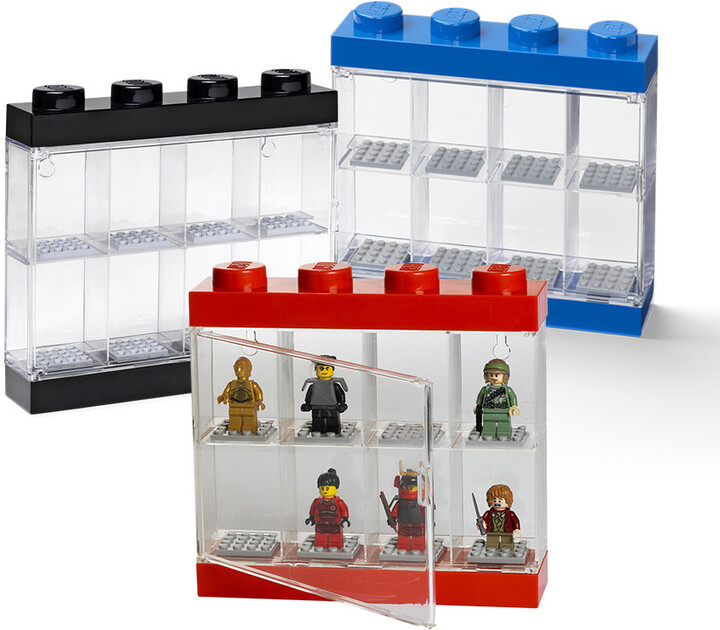 Kuti koleksionuese LEGO për 8 minifigura, e kaltër / transparente 