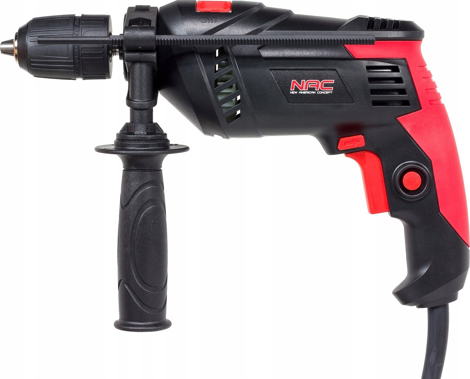 Makinë goditëse NAC Impact Drill 800W, me kuti, e kuqe