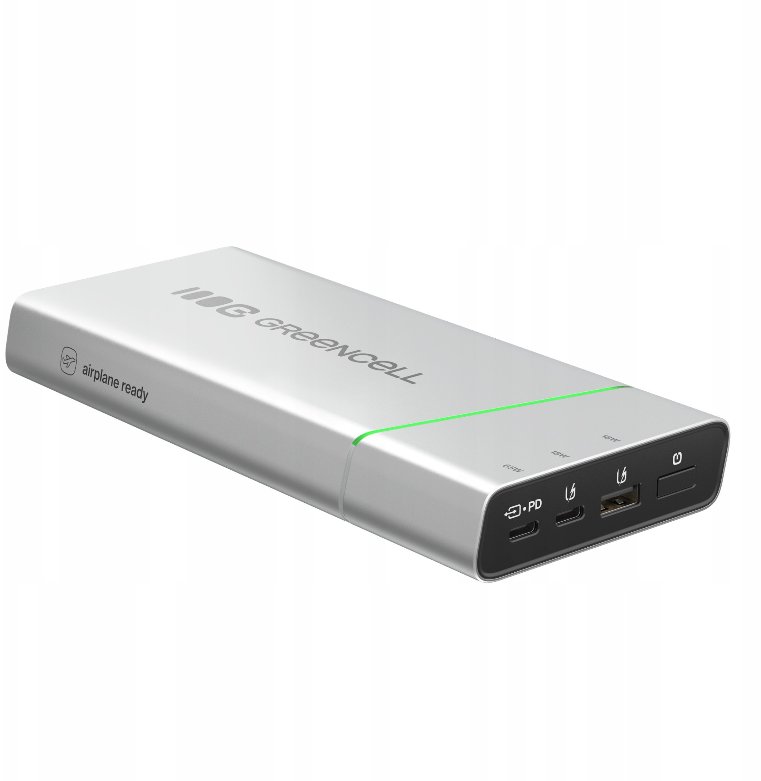 Powerbank Green Cell PowerPlayPro, 20800mAh, 65W, сребрена