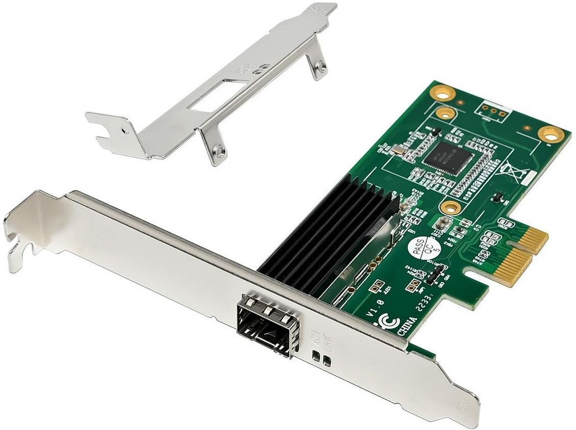 Kartë rrjeti Microconnect I210-F1, PCIe x1, 1 port, e zezë
