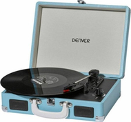 Gramafon Denver VPL-120, valixhe portative, me altoparlantë, blu