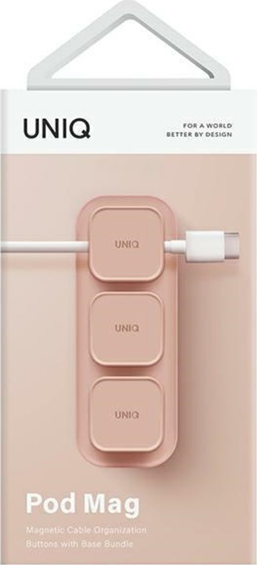 Organizues kabllosh Uniq Pod Mag, magnetik me bazë, rozë blush