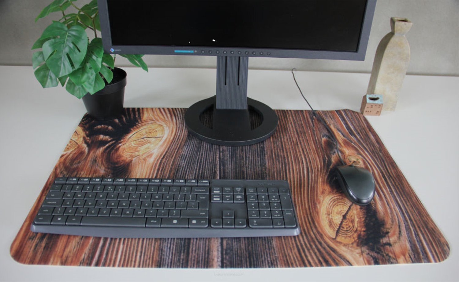 Mbulesë tavoline Bertoni Felt Desk Pad, 50x70 cm, dizajn dru, kafe