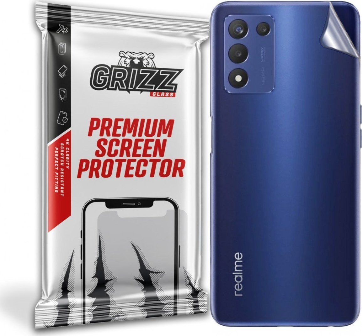 Folje mbrojtëse GrizzGlass SatinSkin për Realme Q3s 5G, pjesa e pasme, transparente