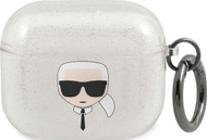 Mbulesë mbrojtëse Karl Lagerfeld KLA3UKHGS, për AirPods 3, TPU, me shkëlqim, argjend