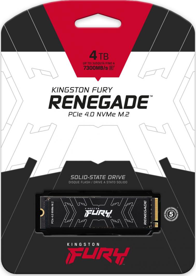 SSD диск Kingston Fury Renegade, 4TB, M.2 2280 PCI-E x4 Gen4 NVMe