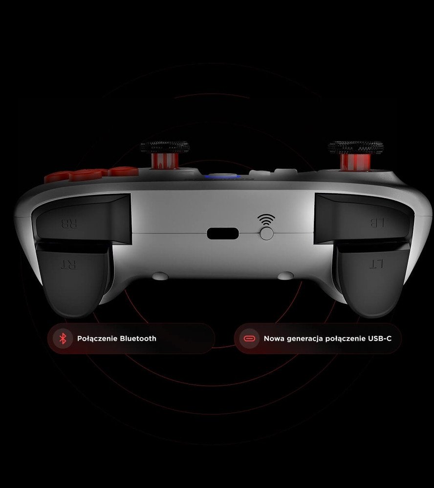 Gamepad wireless Rampage Hydra, Bluetooth, USB C, i bardhë