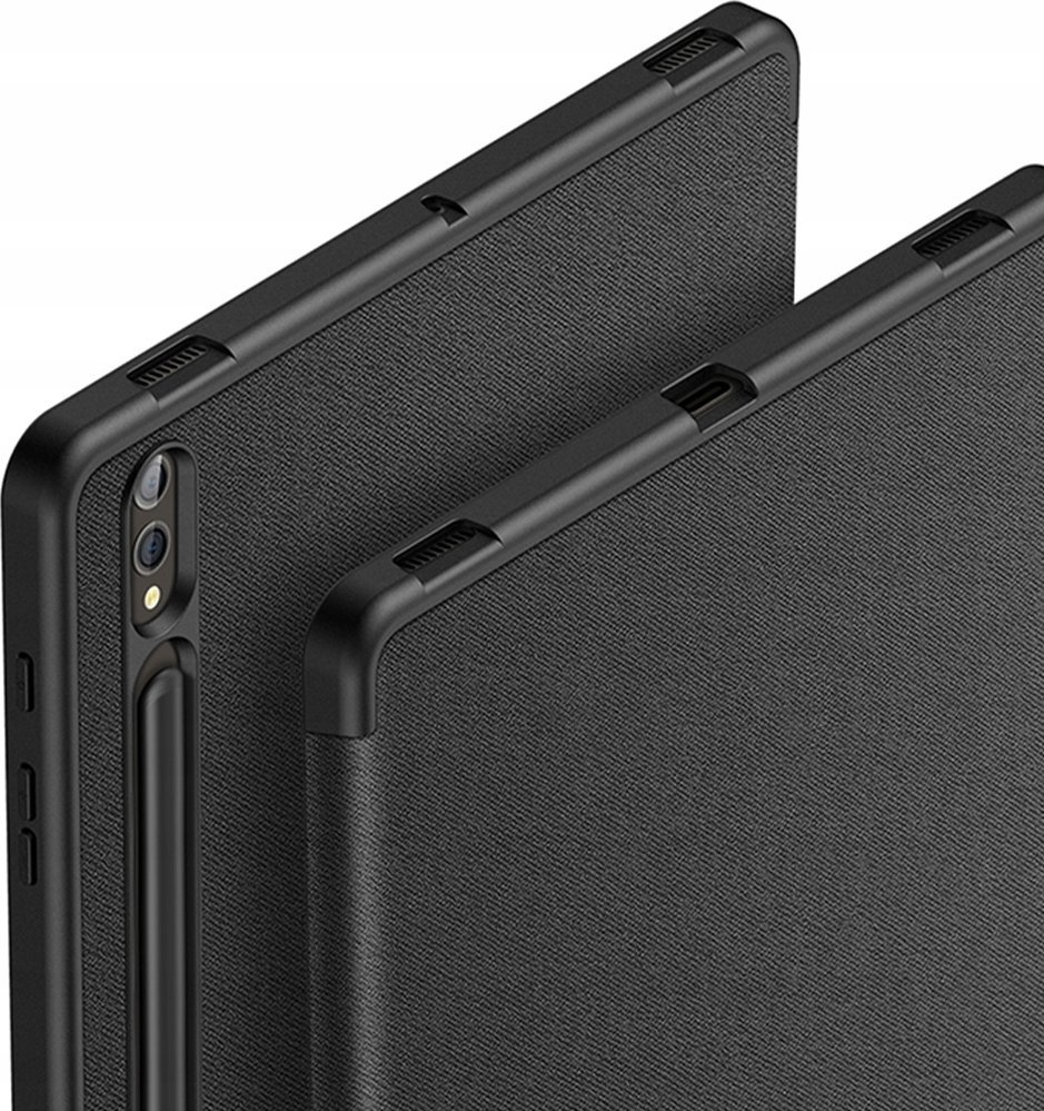 Mbulesë tablet Dux Ducis Domo për Samsung Tab S10+, S9+, S9 FE+, lëkurë ekologjike, e zezë