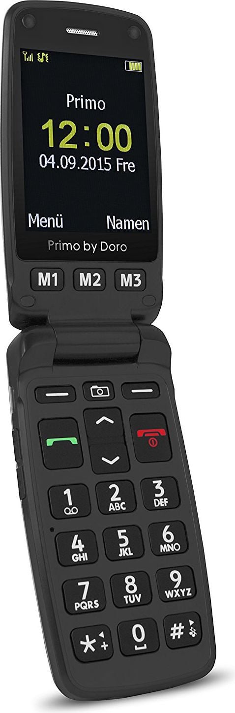 Telefoni Doro Primo 406, kapak, Single SIM 2G, zi argjendtë