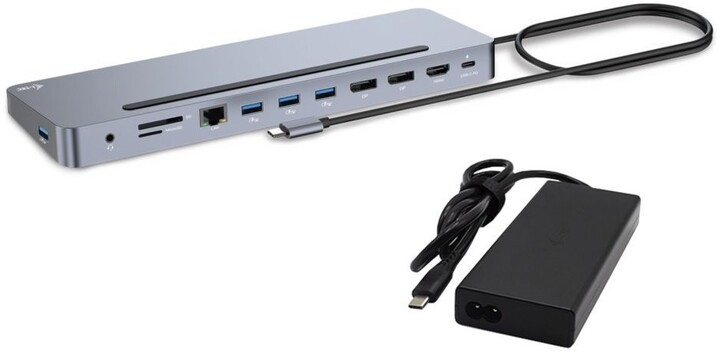 Docking Station i-tec USB-C Metal Ergonomic, 3x 4K Display, PD 100W + i-tec Universal Charger 100 W