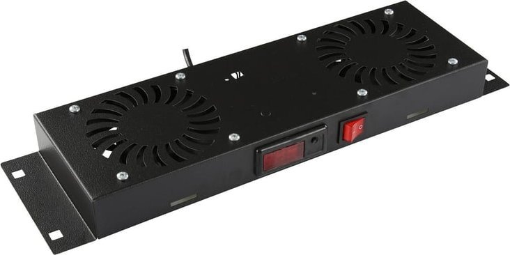 Modul ventilimi rack Lanview RAF205BL, 2 ventilatorë, termostat digjital, i zi
