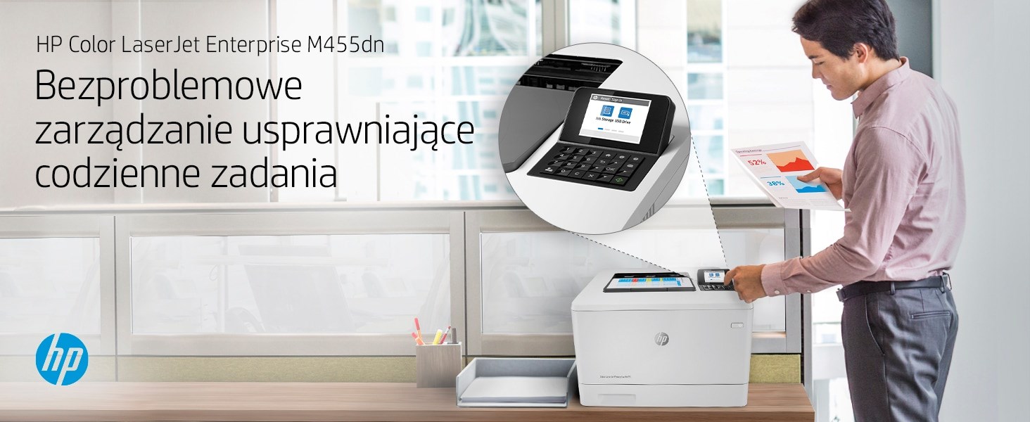 Printer laser ngjyrë HP Color LaserJet Enterprise M455dn, A4, rrjetë, i bardhë