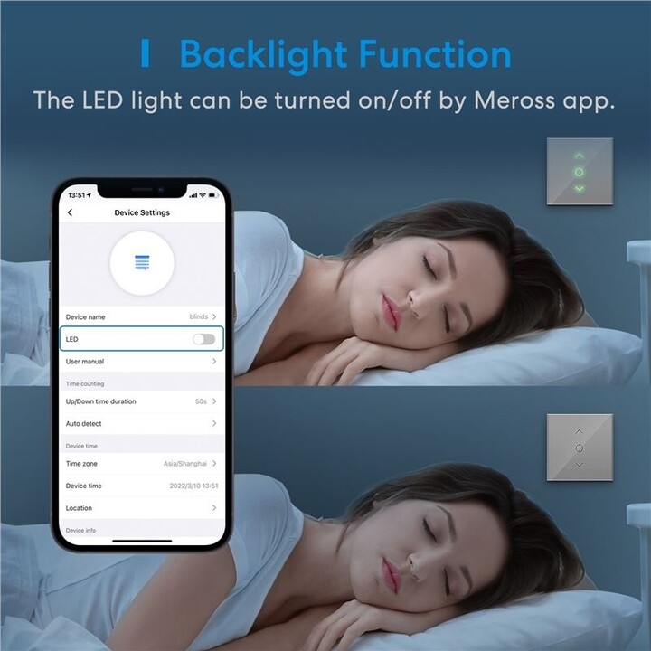 Ndërprerës Meross Smart Wi-Fi Roller Shutter Timer