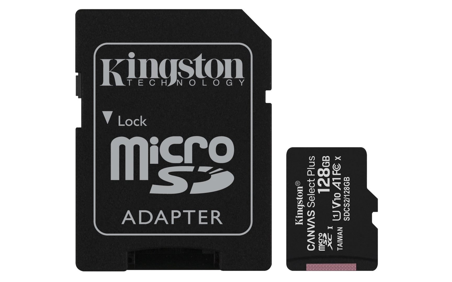 Kartë e memories Kingston Canvas Select Plus, MicroSDXC, 128 GB, Class 10 + përshtatës SD