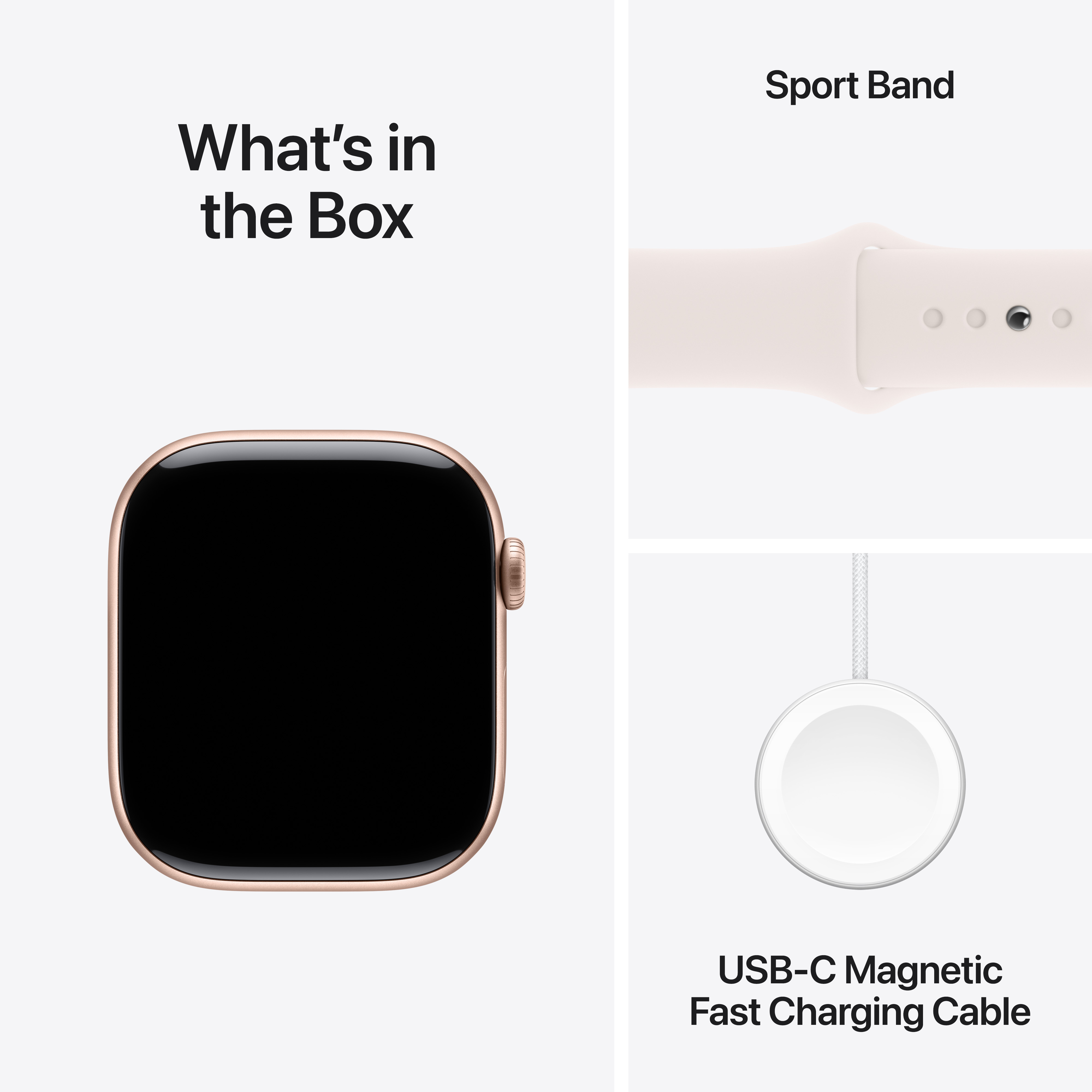 Apple Watch Series 10 GPS, 46mm, Rose Gold Aluminum Case with Light Blush Sport Band, S/M