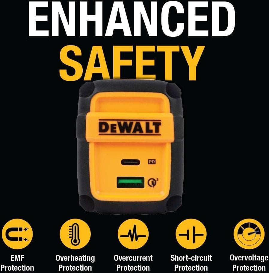 Karikues muri DEWALT 1310873 DWG, 2 porta, 49.5W, i verdhë