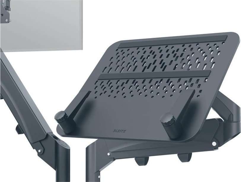 Mbajtëse tavoline për monitorë Leitz, për 2 ekrane 17" 32", e zezë
