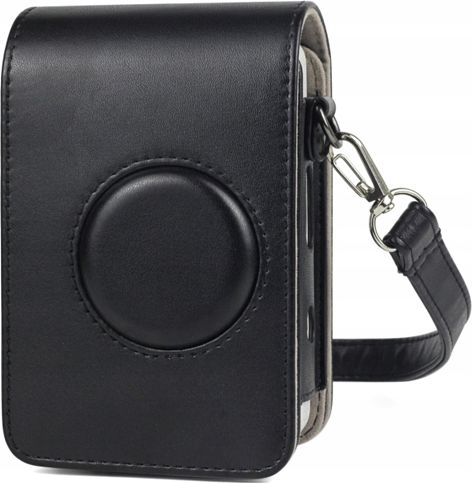 Këllëf LoveInstant për Fujifilm Instax Mini LiPlay, lëkurë eko, me rrip, i zi