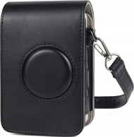 Këllëf LoveInstant për Fujifilm Instax Mini LiPlay, lëkurë eko, me rrip, i zi
