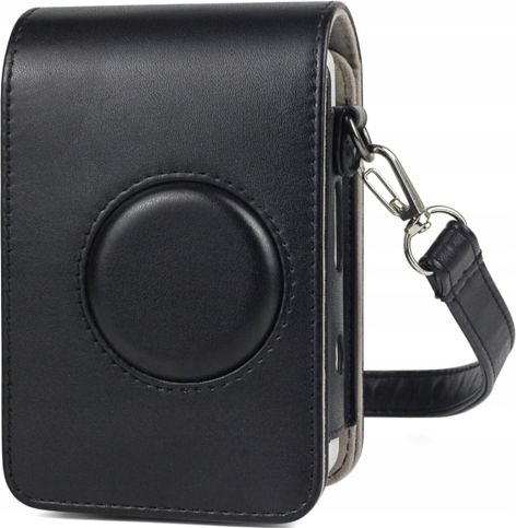 Këllëf LoveInstant për Fujifilm Instax Mini LiPlay, lëkurë eko, me rrip, i zi