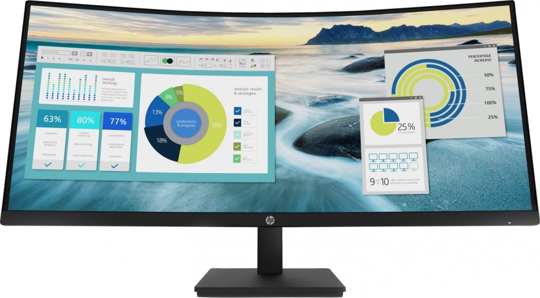 Monitor HP P34hc G4 (21Y56AT#ABB), 34'', 100Hz, Class G, 3440 x 1440 (UWQHD), VA, i zi