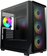 Kuti kompjuteri Montech X5M, MicroATX Mini Tower, 4 ventilatorë ARGB, e zezë