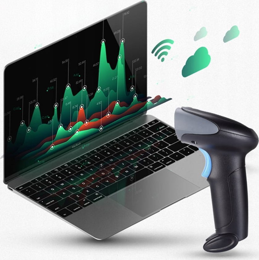 Skaner barkodesh Zenwire J13, lazer 1D, lidhje USB, i zi