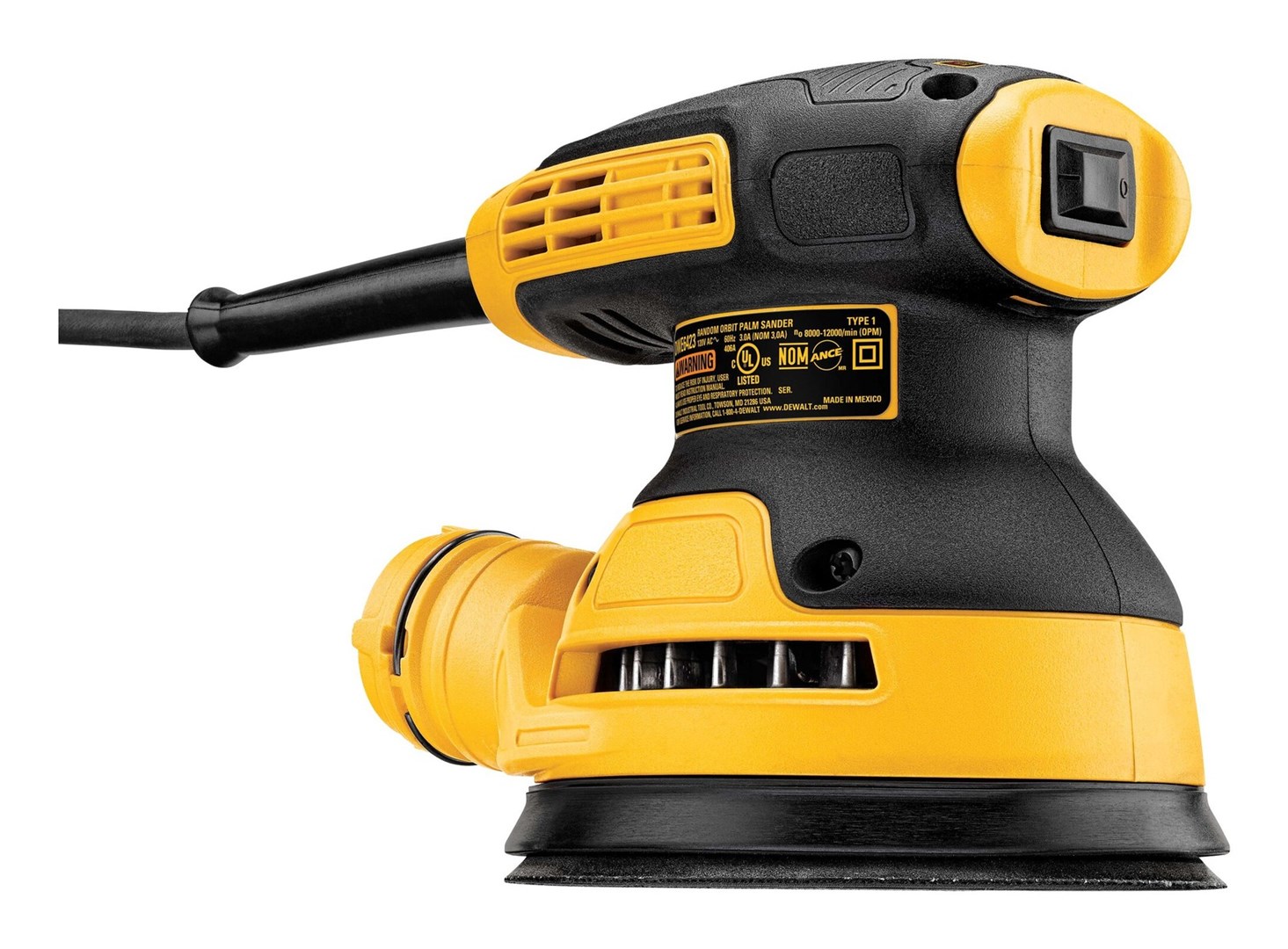 Lëmues orbital Dewalt DWE6423, 280W, 125mm, i verdhë
