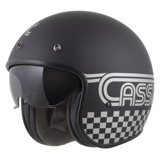 Helmetë motori Cassida Oxygen 2.0 Rondo, vizor dielli, madhësia 2XL, e zezë mat argjendi