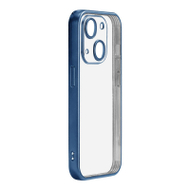 Kotë mbrojtëse Joyroom JR-15Q1 për iPhone 15, transparente, me kornizë, blu e çelët