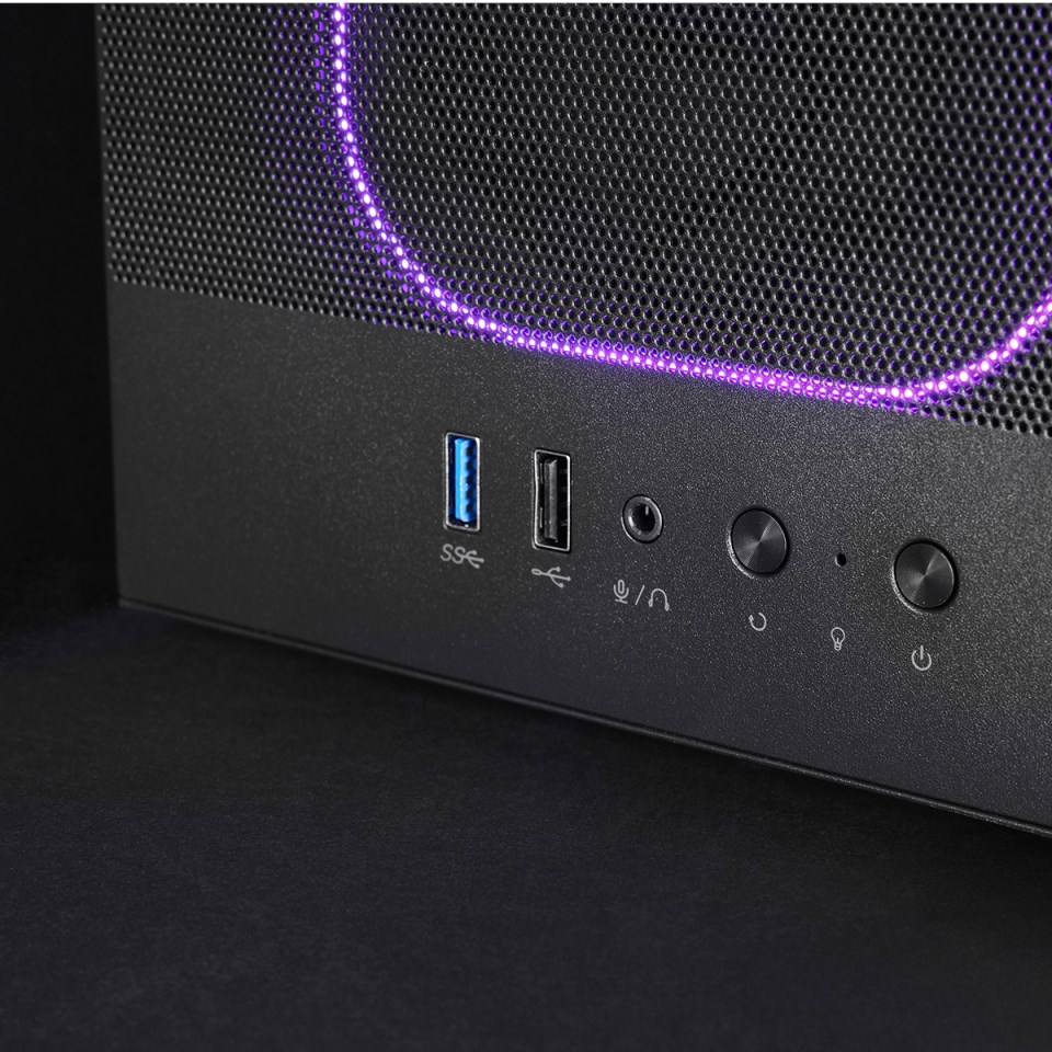Kuti PC Mars Gaming MC-Nebula, ATX, 4 ftohës ARGB 120mm, panel anësor xham i temperuar, e zezë