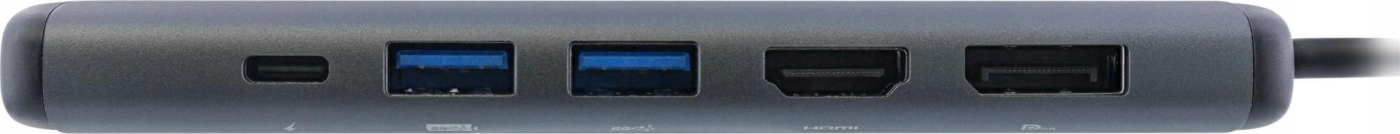 Hub USB C InLine 8 in 1, HDMI DP, USB 3.2, PD 100W, gri