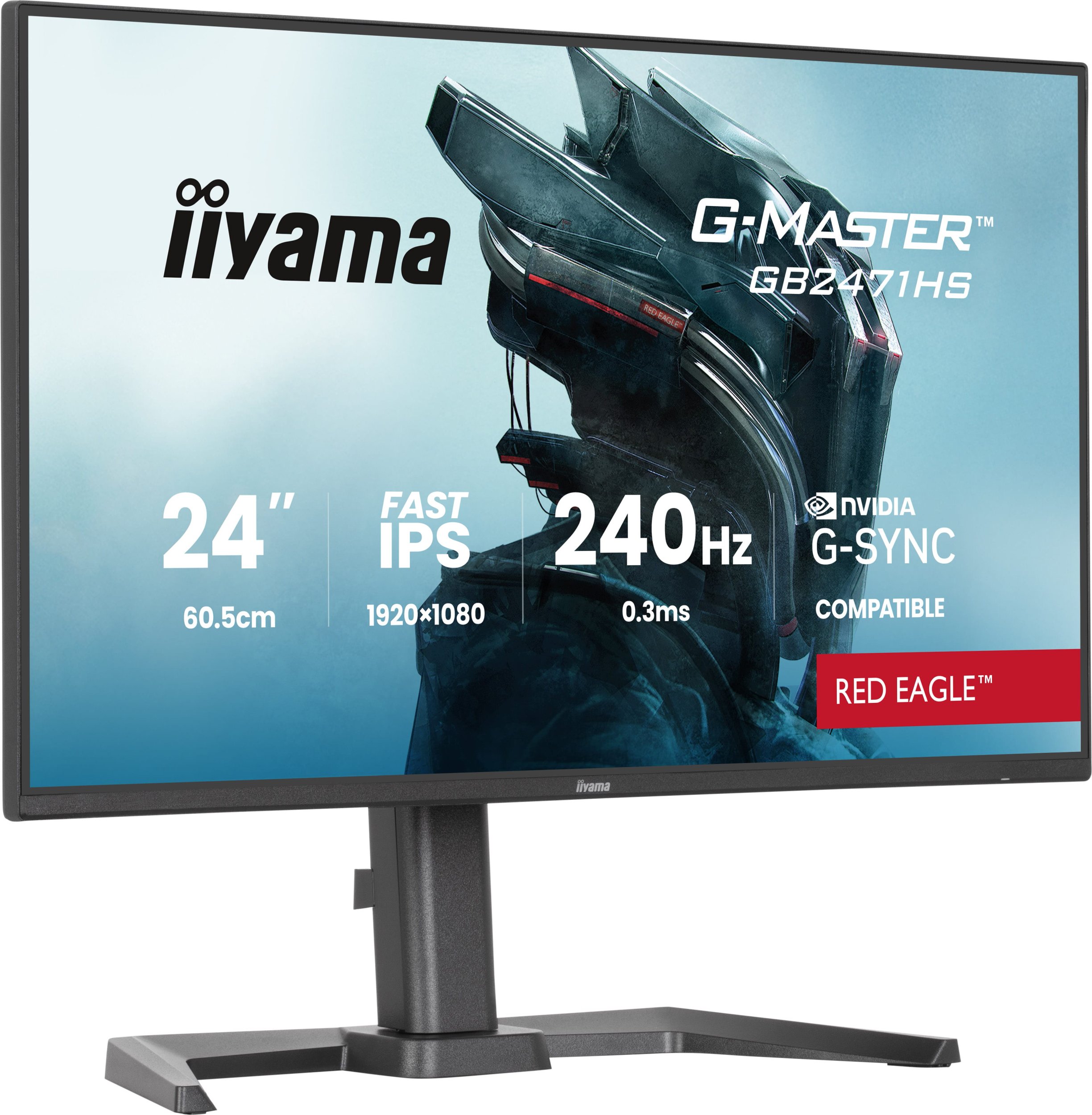 Гејминг монитор Iiyama G-Master Red Eagle GB2471HS-B1, 24\", 240Hz, црн