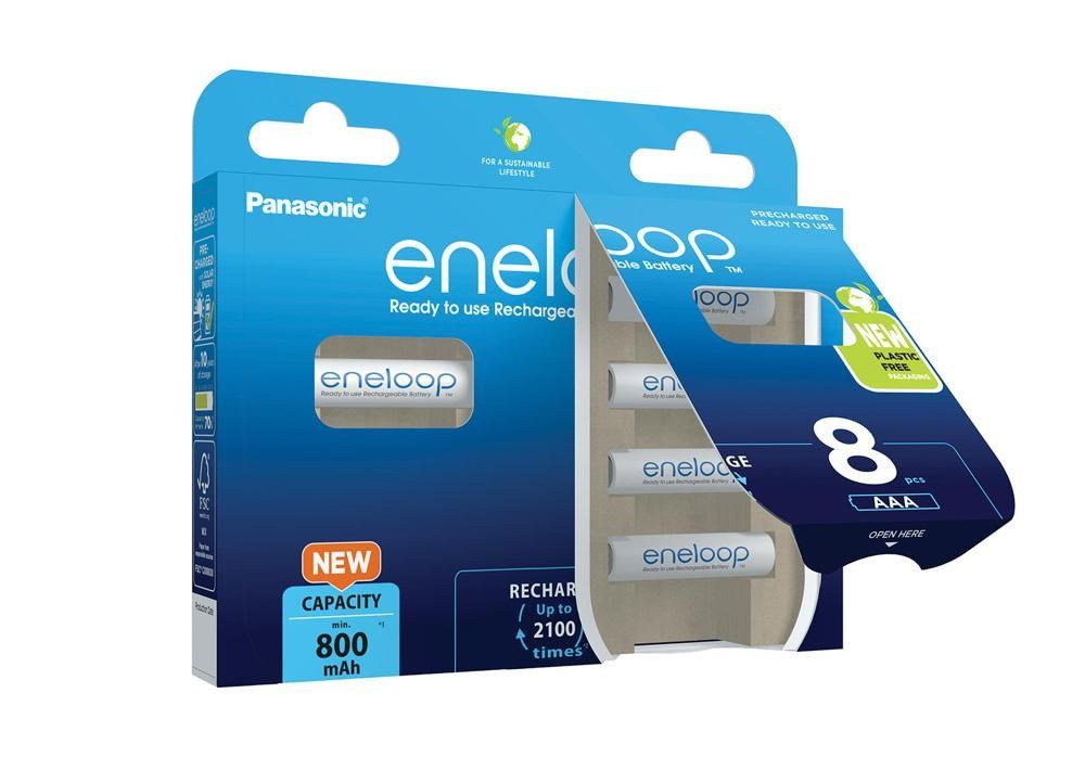 Bateri të rikarikueshme Panasonic Eneloop AAA, 800mAh, set 8 copë