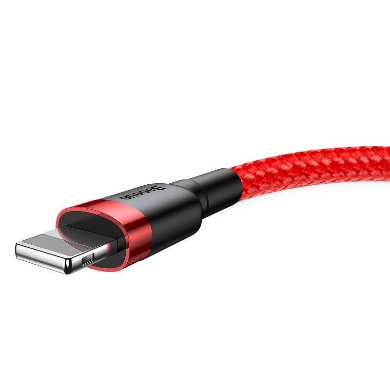 Kabllo USB Baseus USB A në Lightning, 0.5 m, 2.4A, e kuqe
