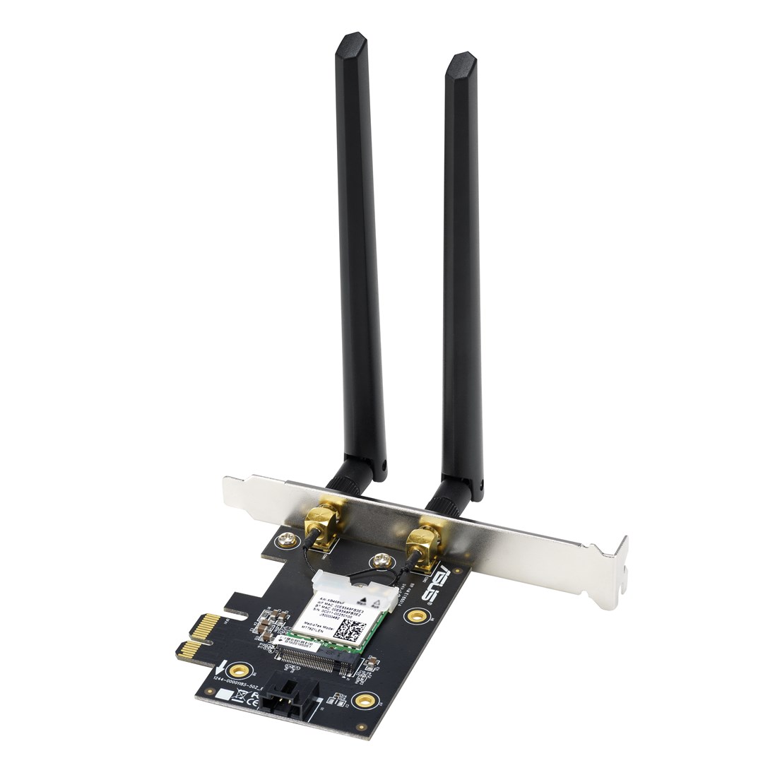 Kartë rrjeti Asus PCE-AX1800, PCIe, Wi-Fi 6, Bluetooth 5.2, 1775 Mbps, e zezë