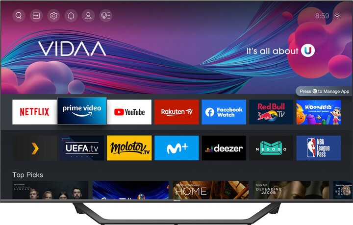 Televizor Hisense 65A76GQ - 65'' (164cm), 4K UHD, i hirtë e errët