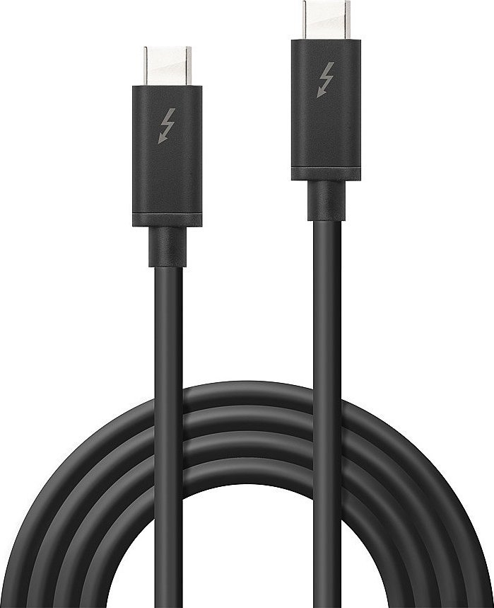 Kabllo Lindy Thunderbolt 3, USB Type C në USB Type C, 2 m, e zezë