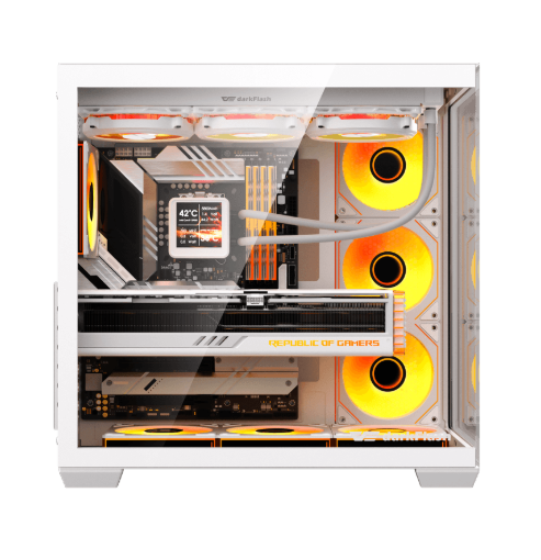 Kasë DarkFlash C280, Micro-ATX Mini Tower, Tempered Glass, e bardhë