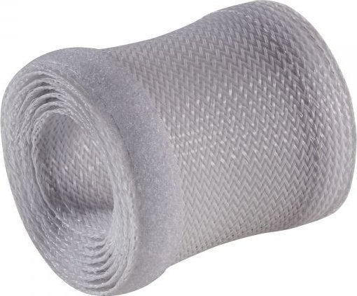 Organizues kabllosh InLine, mbulesë tekstili me shirit ngjitës, 1m 40mm, gri