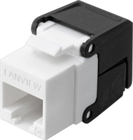 Modul rrjeti Lanview Cat5e Unshielded Flip Jack, RJ45, i zi dhe i bardhë