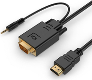 Kabllo Gembird HDMI - D-Sub (VGA) + Jack, 3.5mm, 1.8m, e zezë