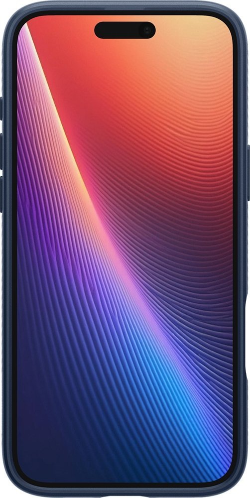 Mbulesë mbrojtëse Spigen Liquid Air për iPhone 16 Plus, standard ushtarak, silikon fleksibël, blu navy