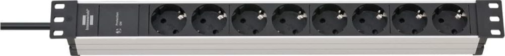 Лента за струја Brennenstuhl Alu Line, 8x Schuko, 19\", алуминиум