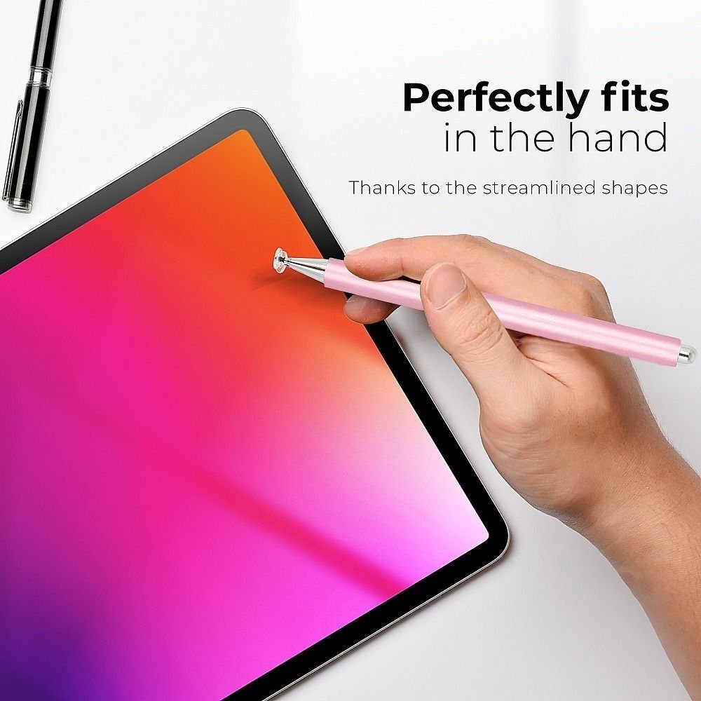 Stylus për ekrane prekëse kapacitive, majë disk, rozë