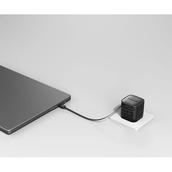Полнач Cubenest S3D2 PD GaN, 65W, со USB C кабел, црн