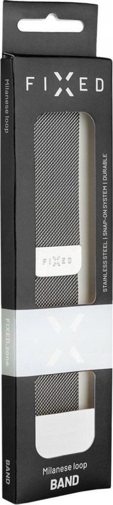 Rrip metalik FIXED Mesh Strap për Apple Watch, 42/44/45mm, argjend