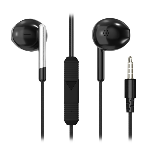 Kufje stereo Aligator AE008, me kabllo 3,5 mm dhe mikrofon, e zezë