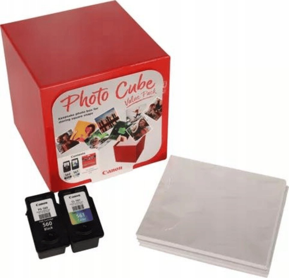 Paketë bojëra dhe letër fotografike Canon Photo Cube 3713C007, PG-560, CL-561, PP-201 5x5, 40 fletë