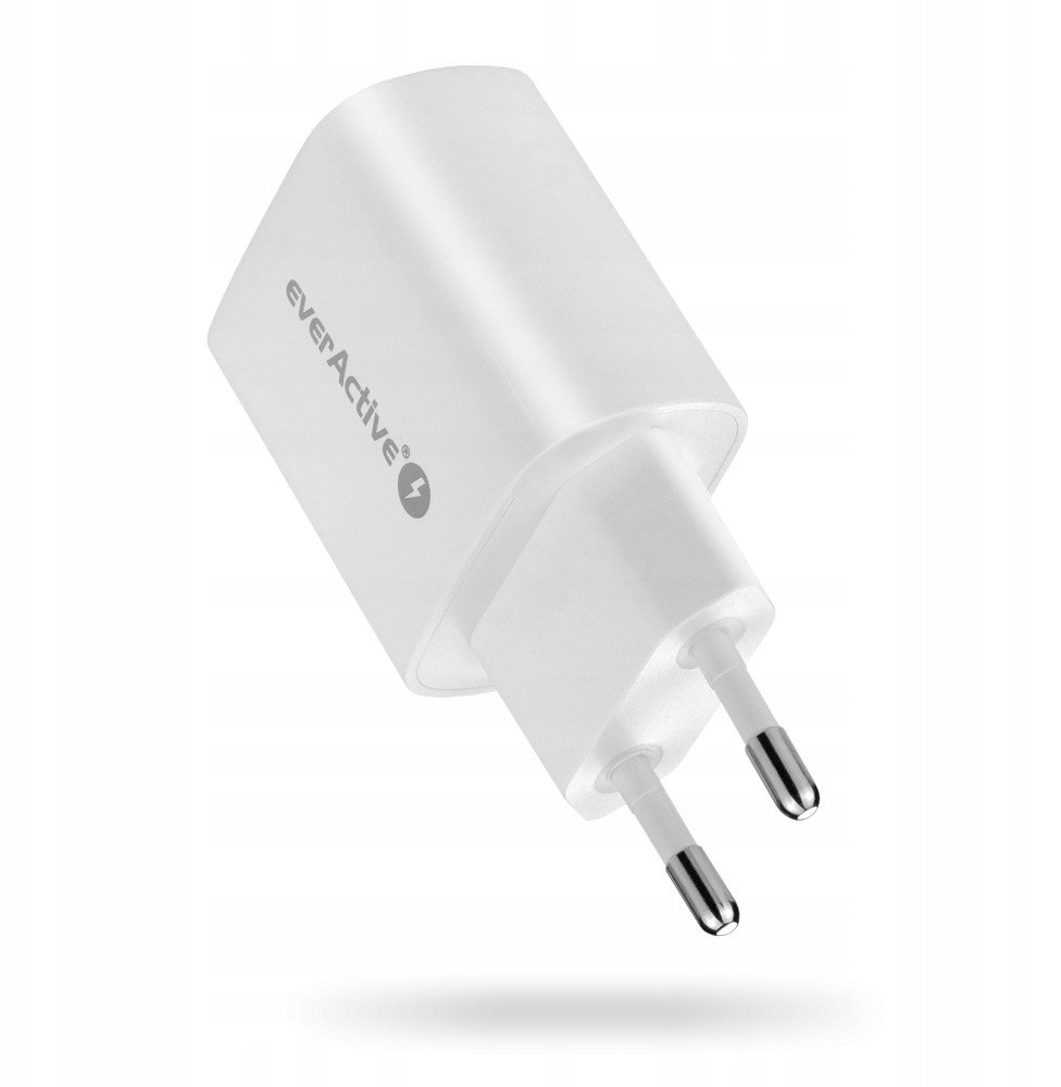 Полнач адаптер everActive SC-220, 2x USB, 12W 2.4A, бел